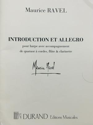 Maurice  Ravel Introduction at Allegro Solo Harp and String Parts