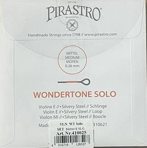 Pirastro Wondertone Solo Violin String Set Sil LE E and Syn/Aum A 4/4 Medium